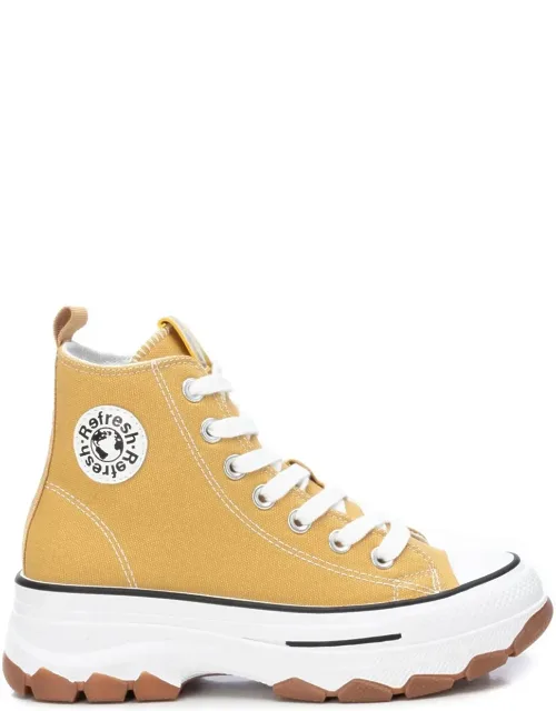 Refresh Collection Canvas High Top Sneakers With Platform Sole