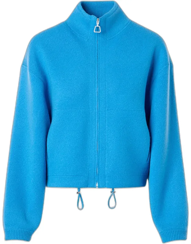 Cashmere Pique Knit Zip Cardigan