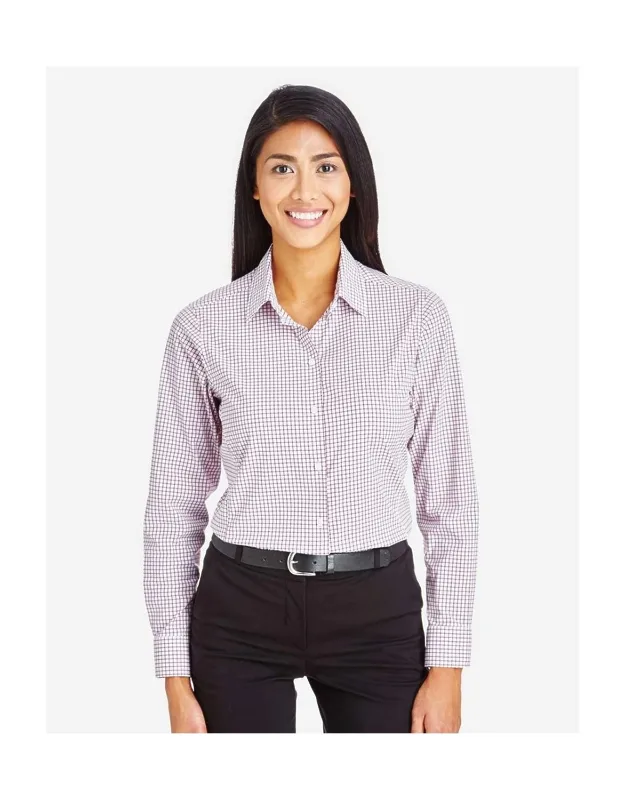 Crownlux Performance Micro Windowpane Woven Dress Shirt