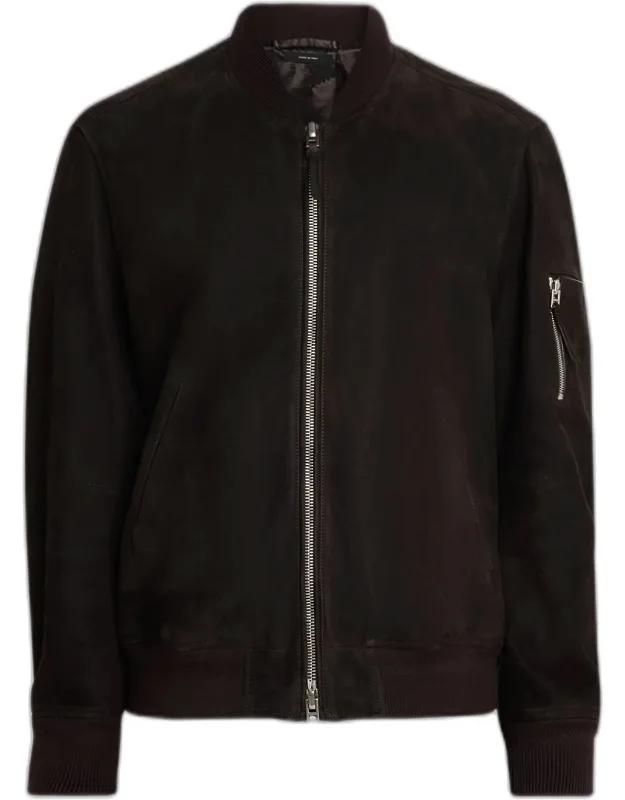 Suede Lambskin Bomber Jacket