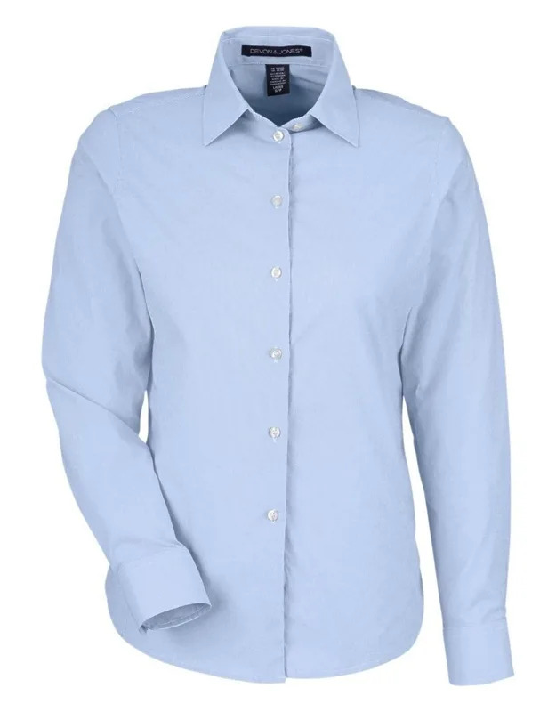 Crownlux Performance Microstripe Dress Shirt With Moisture-management And Stretch Fit