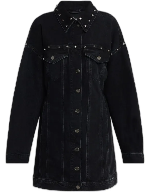 Studded Denim Mini Dress