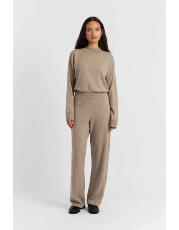 Wool-cashmere Wide-leg Track Pants
