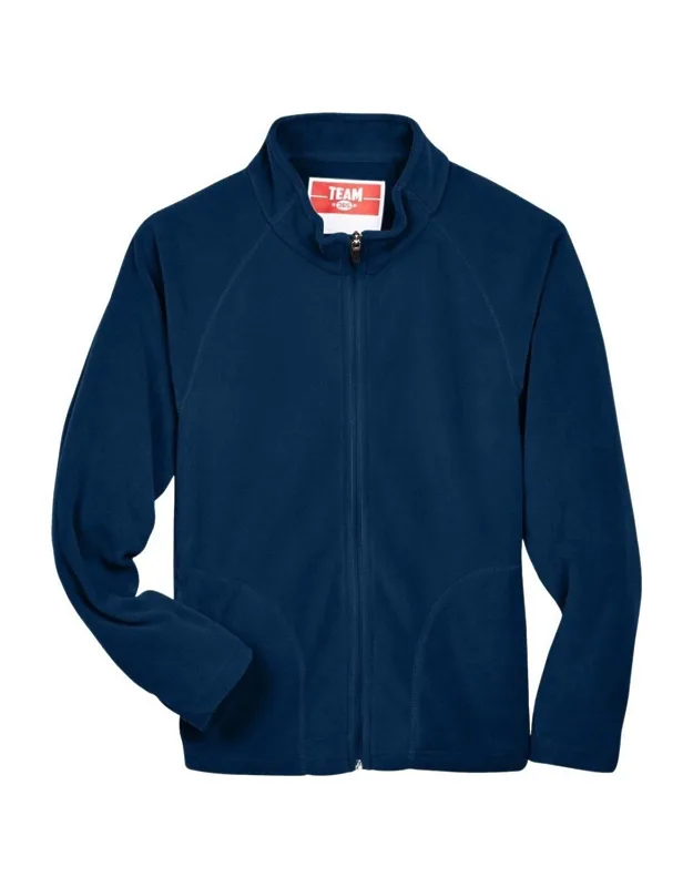Team 365 Youth Campus Microfleece Jacket With Anti-pill Finish And Center Front Zipper