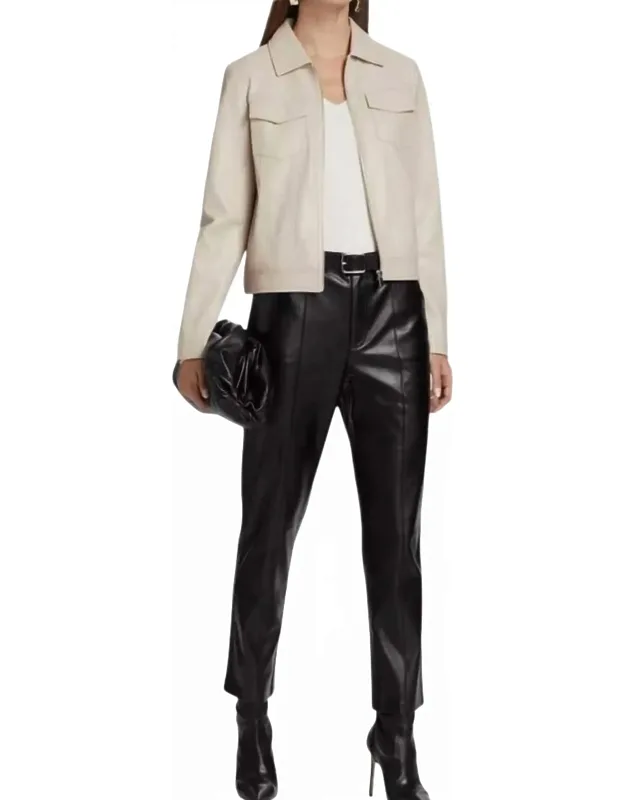 Vegan Leather Zip Up Jacket
