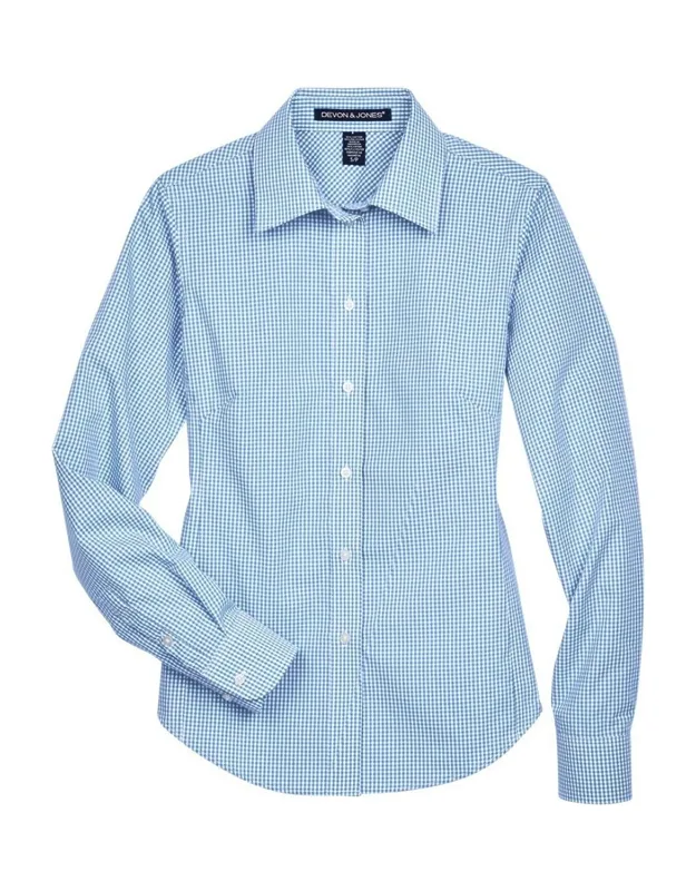Crown Collection Gingham Check Woven Dress Shirt