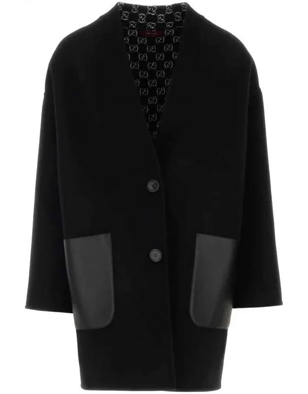 Wool Blend Reversible Coat