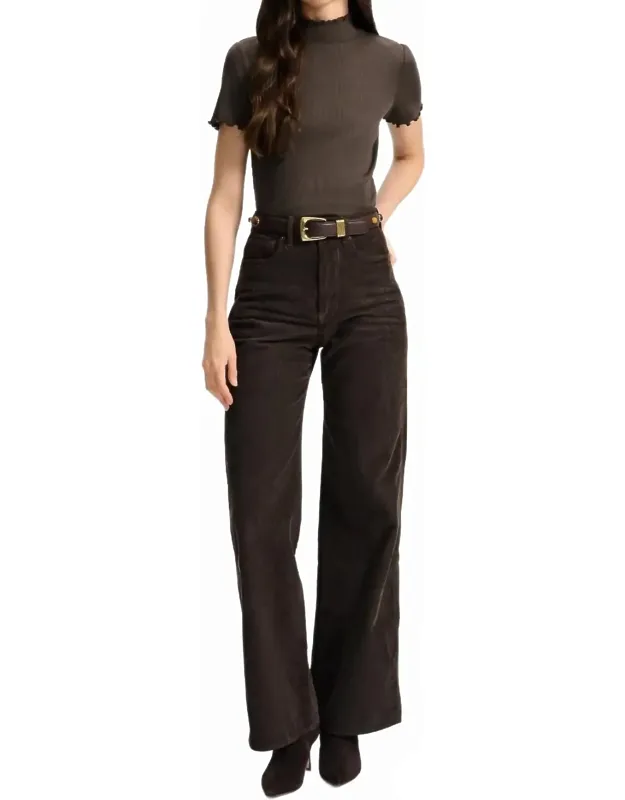 High Rise Wide Leg Corduroy Pants