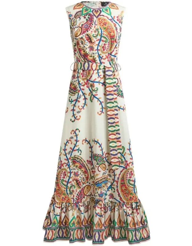 Long Cotton Dress With Pattern