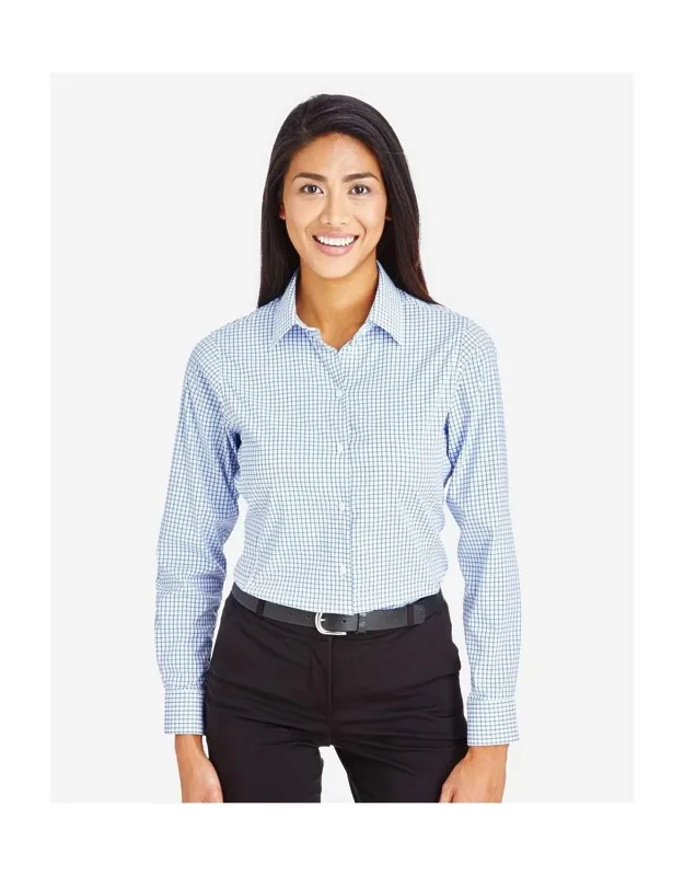 Crownlux Performance Micro Windowpane Woven Dress Shirt
