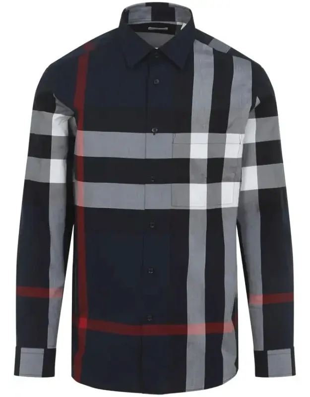 Burberry Summerton Cotton Shirt With Pointed Collar And Buttoned Cuffs