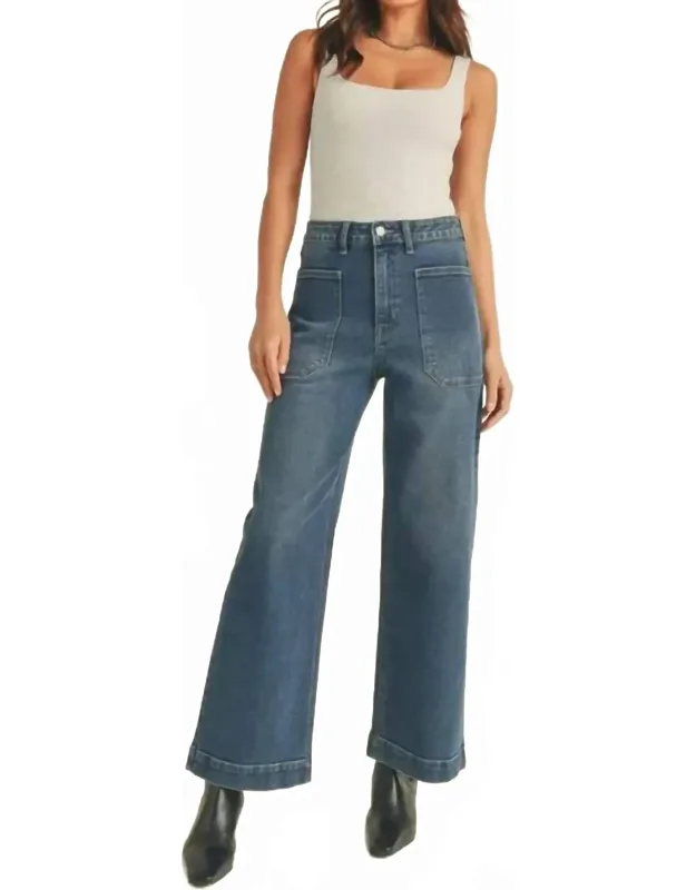 Cropped Denim Utility Jeans