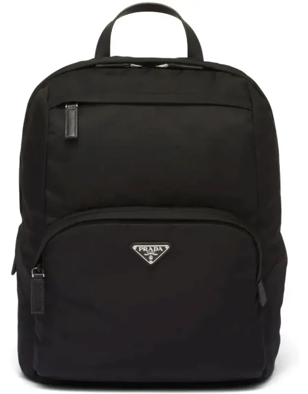 Re-nylon And Saffiano Leather Backpack Bag