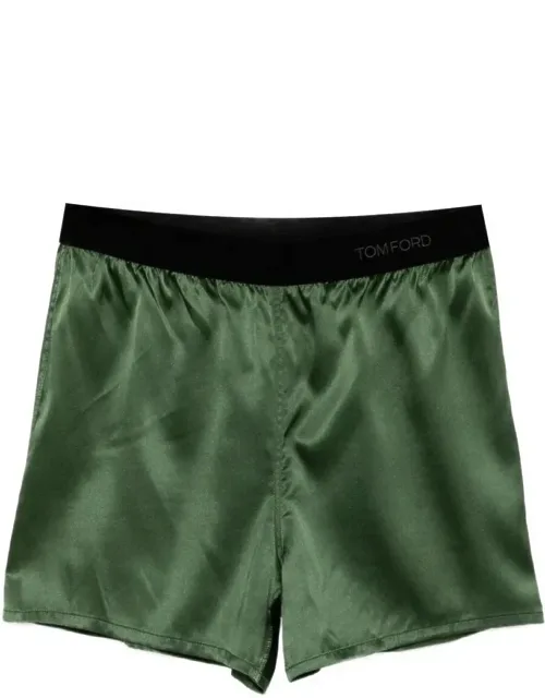 Stretch Silk Satin Shorts