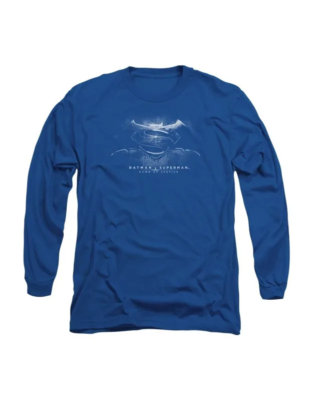 Batman V Superman Bw Logo Long Sleeve Tee