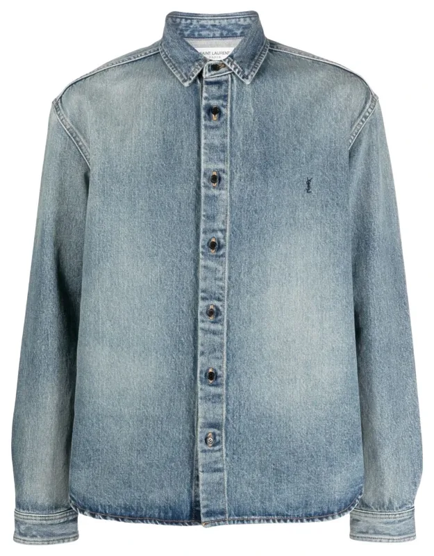 Trouville Logo-embroidered Denim Shirt