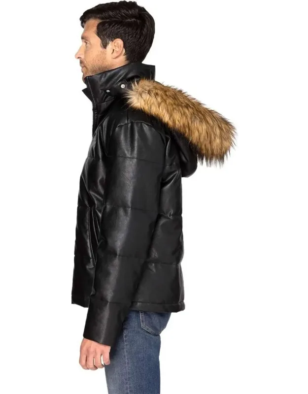 Vegan Leather Puffer Jacket