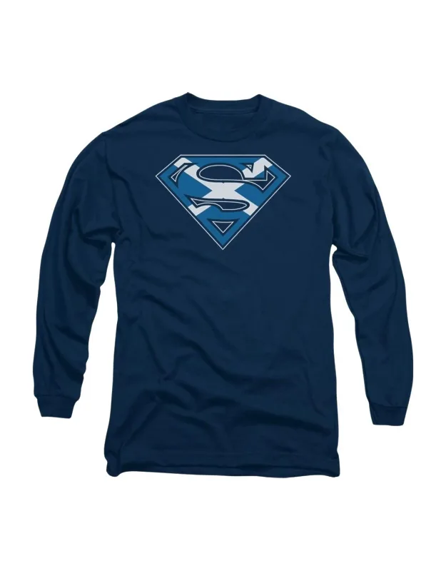 Superman Scottish Shield Long Sleeve Tee