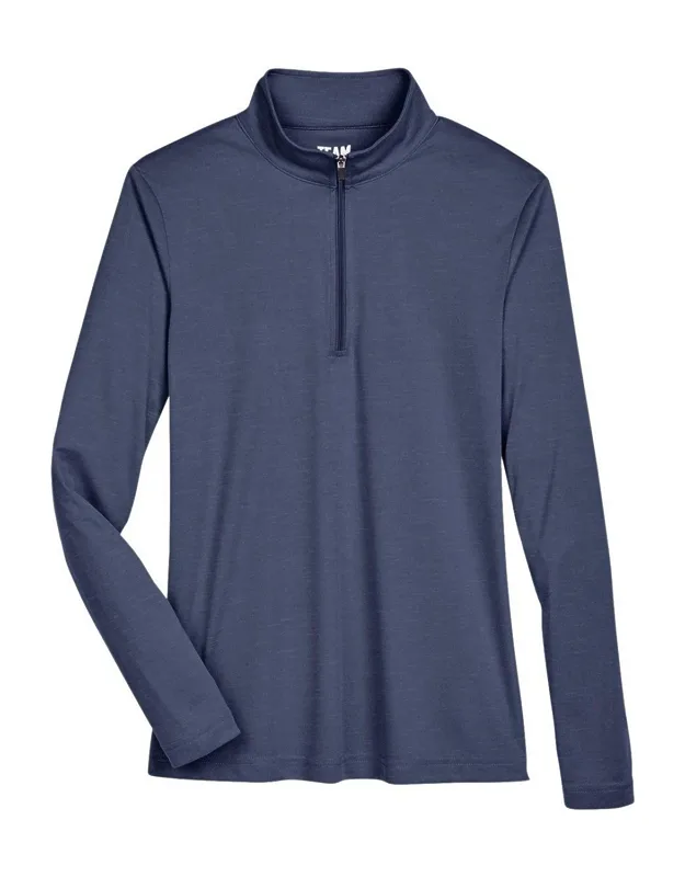 Team 365 Zone Sonic Heather Performance Quarter-zip Pullover, Moisture-wicking, Uv 15-39 Protection