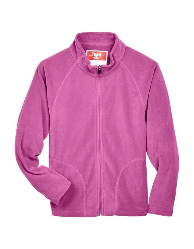 Team 365 Youth Campus Microfleece Jacket With Anti-pill Finish And Center Front Zipper