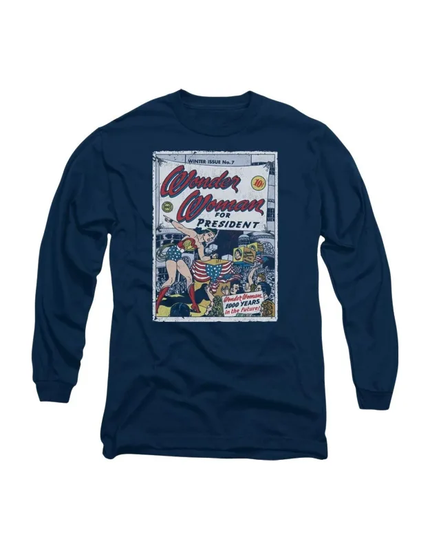 Wonder Woman For President Long Sleeve Tee