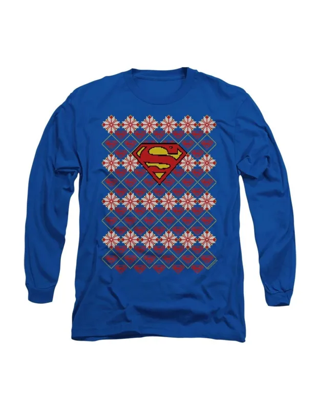 Superman Christmas Sweater Long Sleeve Tee