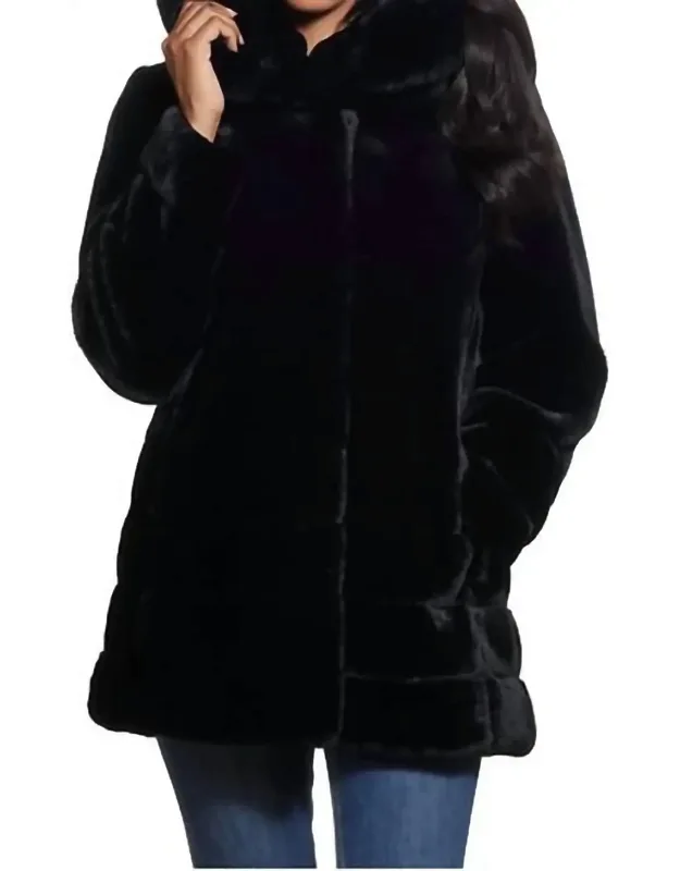 Faux Fur Coat Hoodie