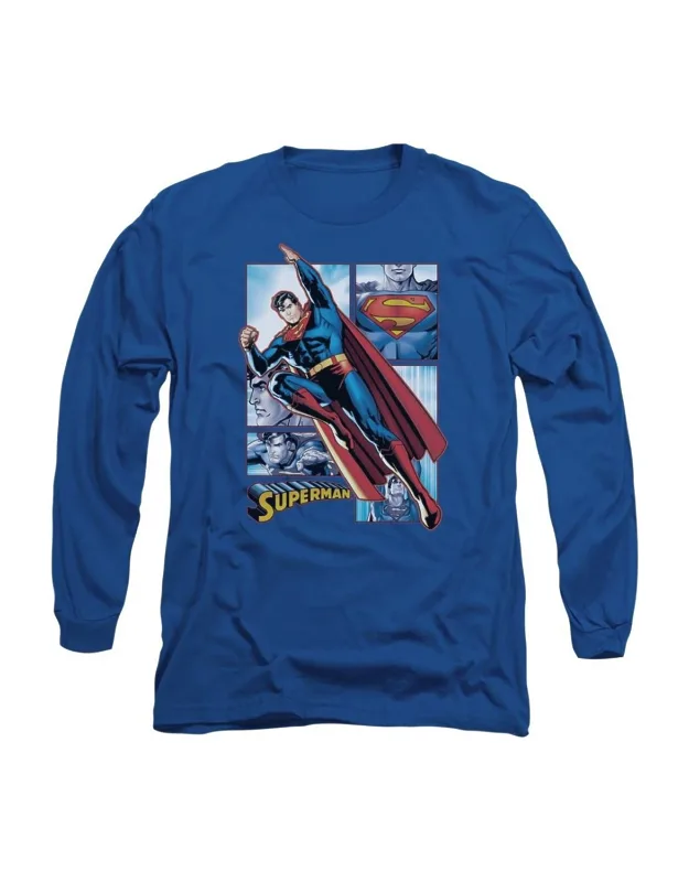 Justice League Of America Superman Panels Long Sleeve Tee