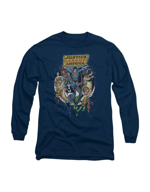 Justice League Of America Star Group Long Sleeve Tee