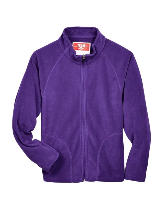 Team 365 Youth Campus Microfleece Jacket With Anti-pill Finish And Center Front Zipper