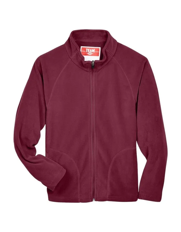 Team 365 Youth Campus Microfleece Jacket With Anti-pill Finish And Center Front Zipper