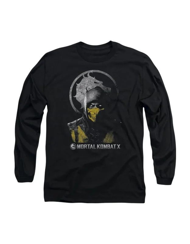 Mortal Kombat X Scorpion Bust Long Sleeve Tee