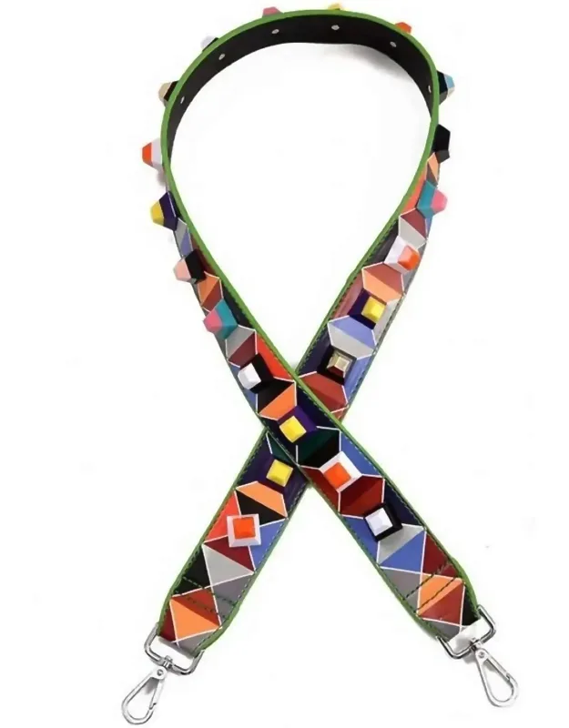 Colorful Square Fun Accent Handbag Crossbody Purse Strap