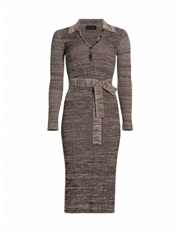 Polo Stretch Knit Midi Dress