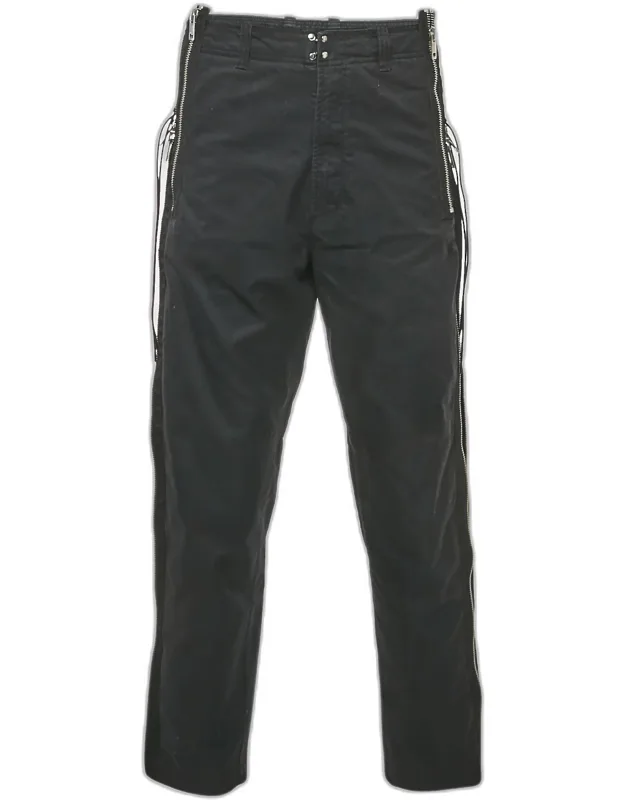 Black Denim Zip Detail Jeans L/waist 34"