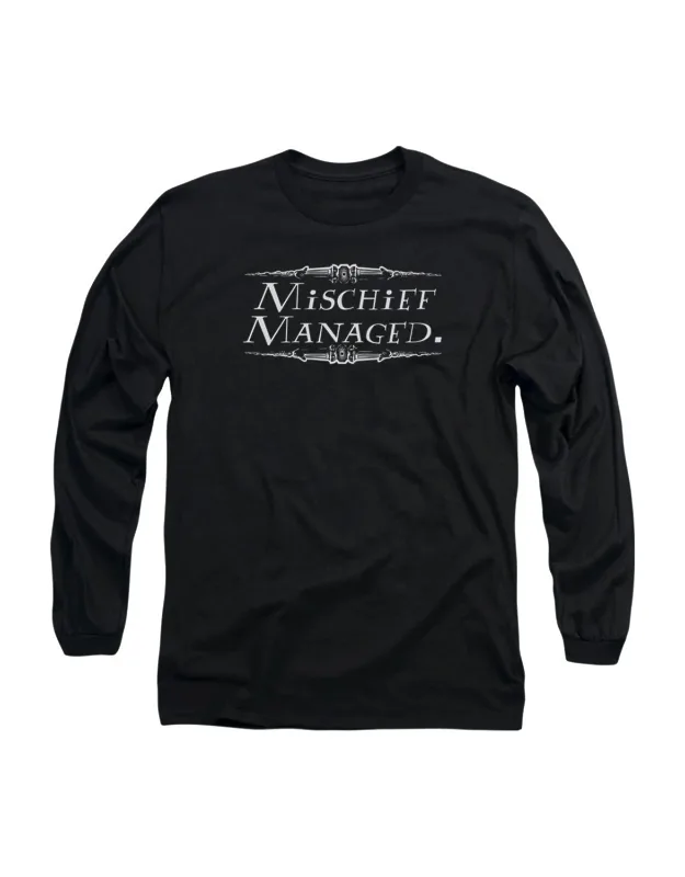 Harry Potter Mischief Managed Long Sleeve Tee - 100% Cotton, Stylish For Everyday Wear