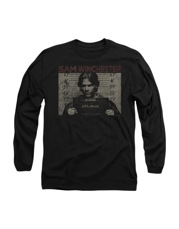 Supernatural Sam Mug Shot Long Sleeve Tee