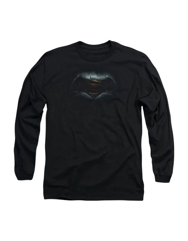 Batman V Superman Logo Long Sleeve Tee - 100% Cotton, Stylish Design