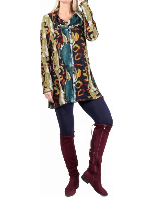 Jewel Tone Cowl Tunic