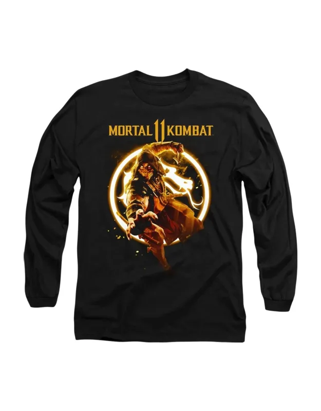 Mortal Kombat 11 Scorpion Flames Long Sleeve Tee