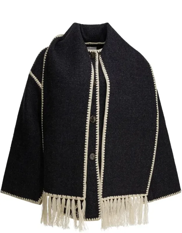 Coat With Attached Scarf