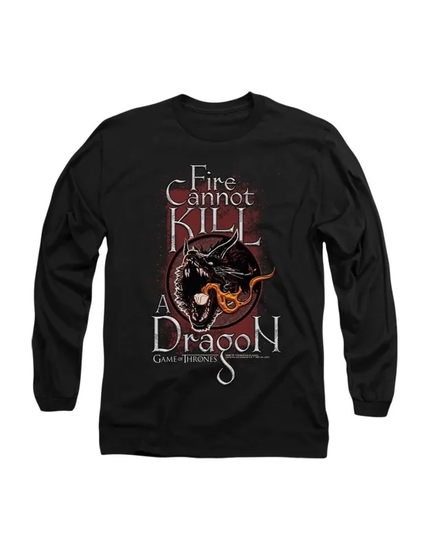 Game Of Thrones Fire Cannot Kill A Dragon Long Sleeve Tee