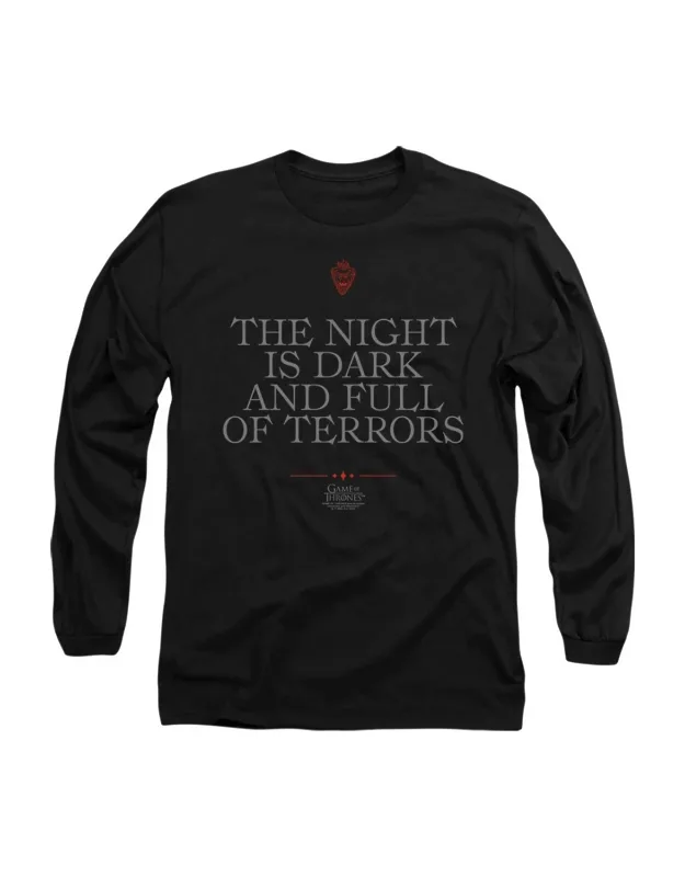 Game Of Thrones Night Is Dark Long Sleeve Tee
