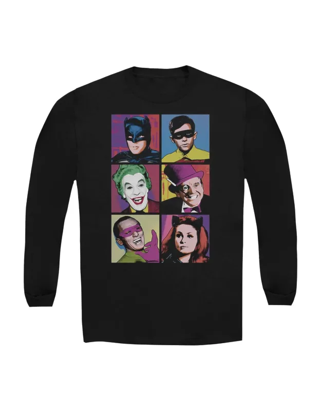 Batman Classic Tv Pop Cast Long Sleeve Tee