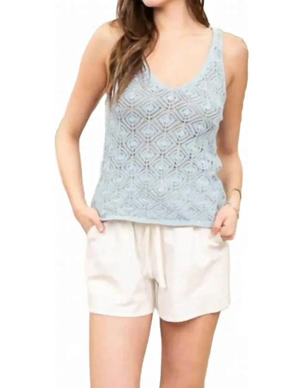 Open Weave Pattern Tank Top