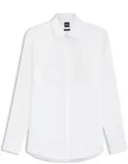 Easy-iron Slim-fit Shirt In Cotton Poplin With Natural Stretch, Extra-soft Finish, And Special Brilliance For An Extra-white Look.