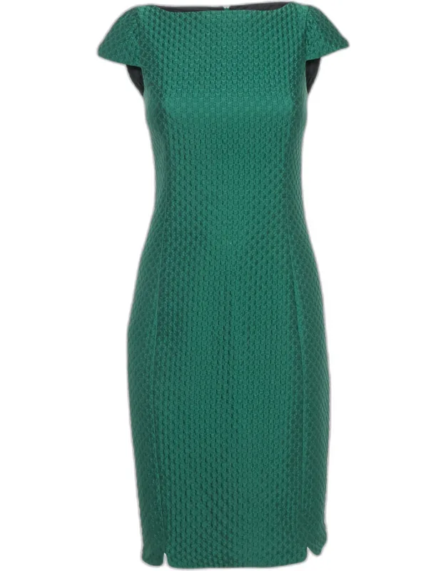 Textured Cotton Blend Midi Dress