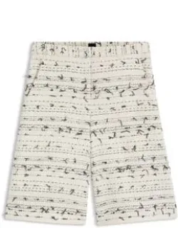 Cropped Relaxed-fit Trousers In Striped Cotton-blend Tweed