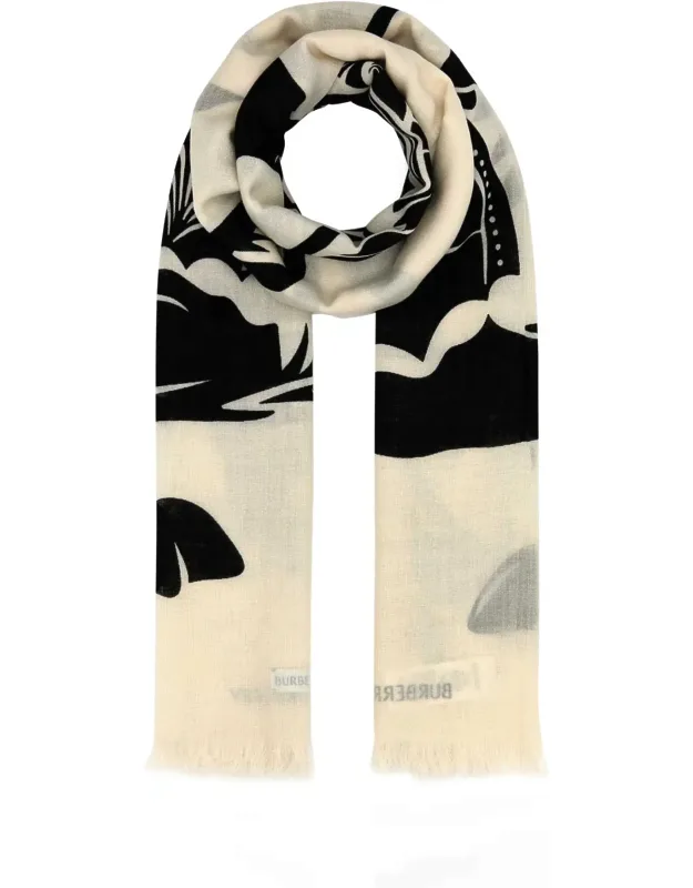 Embroidered Wool Scarf