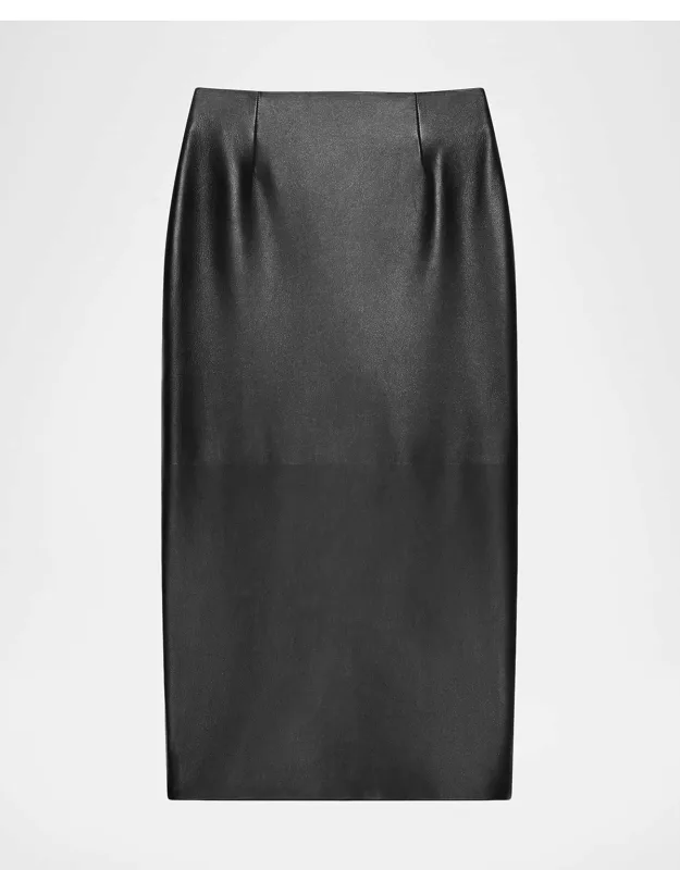 Leather Midi Pencil Skirt